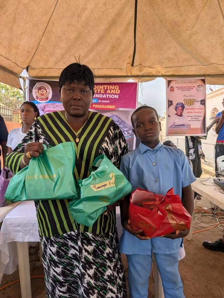 A schoolchild receiving support during a foundation outreach